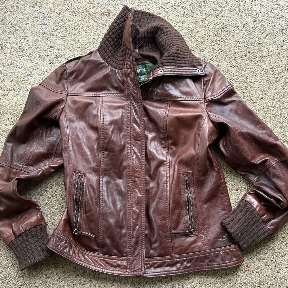 Eddie Bauer Vintage Genuine Leather Bomber jacket
